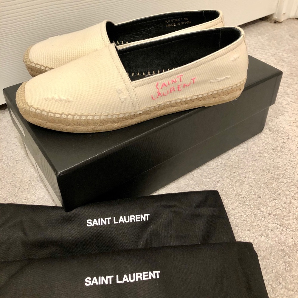Saint Laurent Canvas Espadrilles Size 36 (6 US)